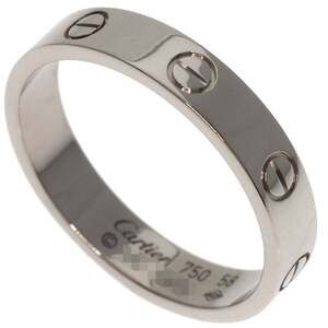 CARTIER 18k Silver Love Ring #58